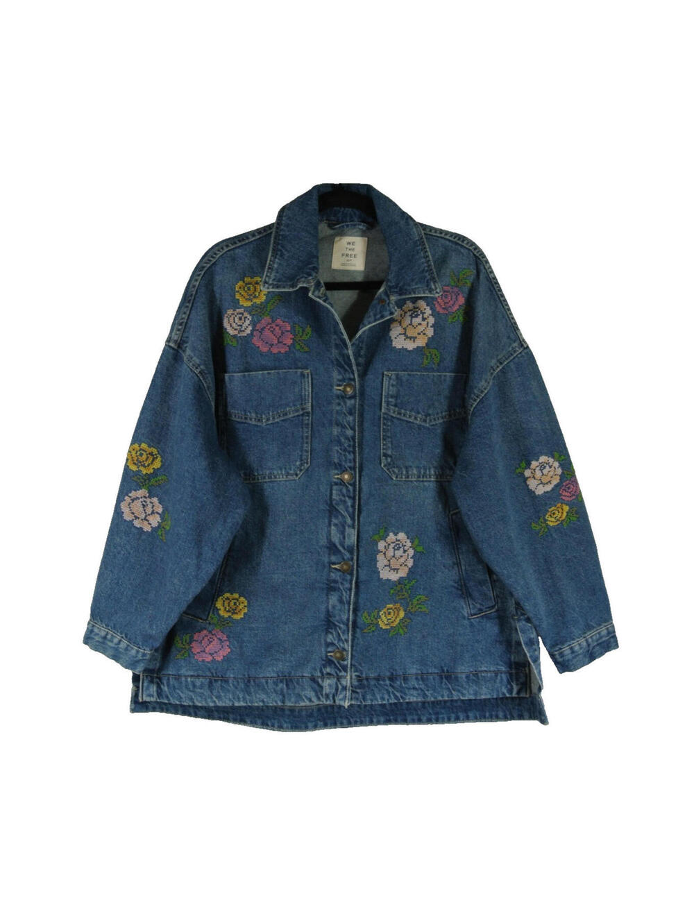 NEW, Free people Madison City Embroidered Jacket in Cowboy Sz S #SJ2338 - Picture 4 of 9